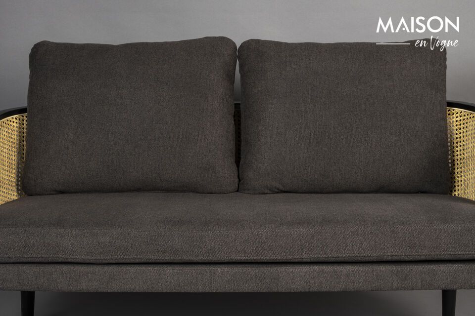 Entdecken Sie Komfort und Eleganz mit unserem 2-Sitzer-Sofa aus schwarzem Stoff Manou
