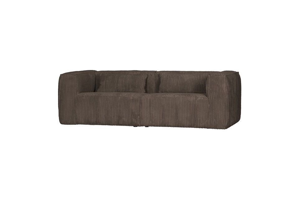 Das 4-Sitzer-Sofa aus braunem Bean-Stoff ist einfach fabelhaft