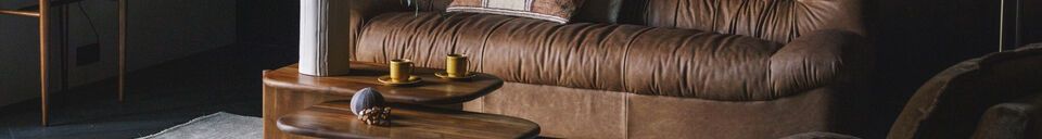 Materialbeschreibung 3-Sitzer Sofa aus braunem Rindsleder Clair Douglas