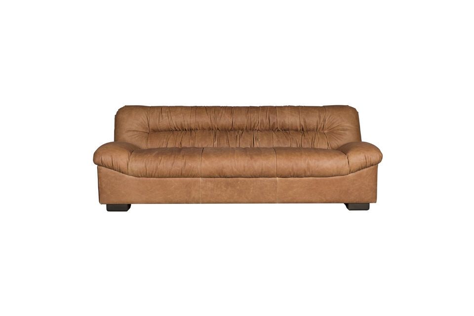3-Sitzer Sofa aus braunem Rindsleder Clair Douglas DutchBone