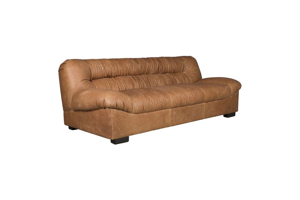 3-Sitzer Sofa aus braunem Rindsleder Clair Douglas - 9