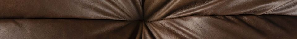 Materialbeschreibung 3-Sitzer Sofa aus braunem Rindsleder Hackman