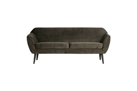 3-Sitzer-Sofa aus khakifarbenem Velours Rocco ohne jede Grenze
