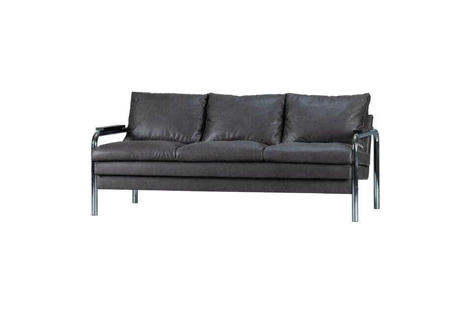 Die Füße und der Rahmen aus verchromtem Metall verleihen dem Sofa einen modernen Touch