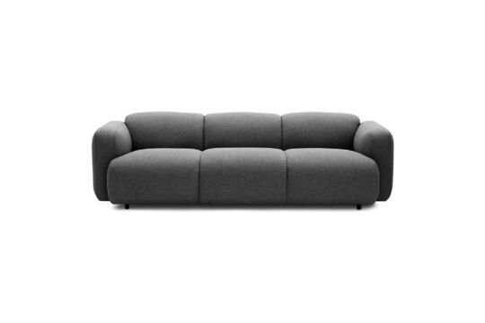 3-Sitzer-Sofa aus Wolle und Leinen in Swell Grau