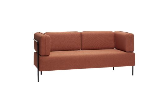 3-Sitzer-Sofa mit orangenem Stoffbezug Block