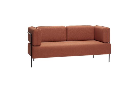 3-Sitzer-Sofa mit orangenem Stoffbezug Block