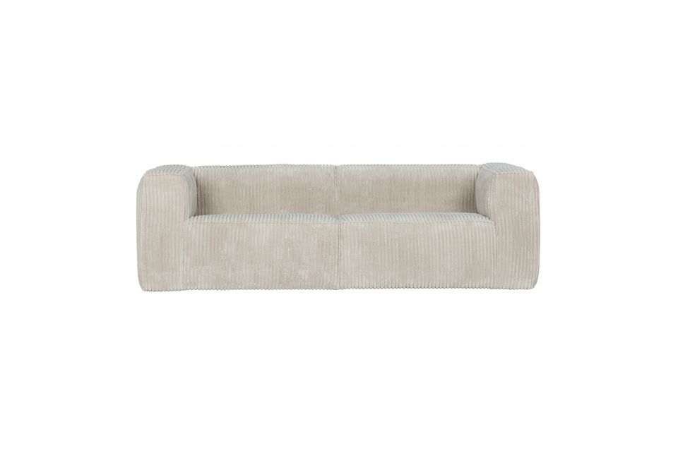 3-Sitzer-Sofa mit Stoffbezug in Off-White Bean Woood