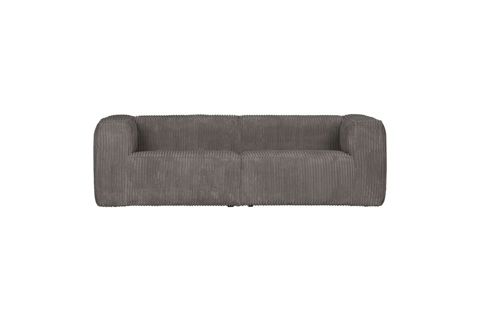 3-Sitzer-Sofa mit Stoffbezug in Taupe Bean Woood