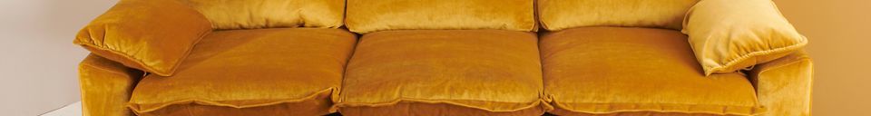 Materialbeschreibung 3-Sitzer Sofa Vez ockerfarben