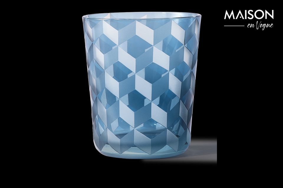 6er-Set mehrfarbige Gläser mit quadratischen Motiven Tumbler - 5