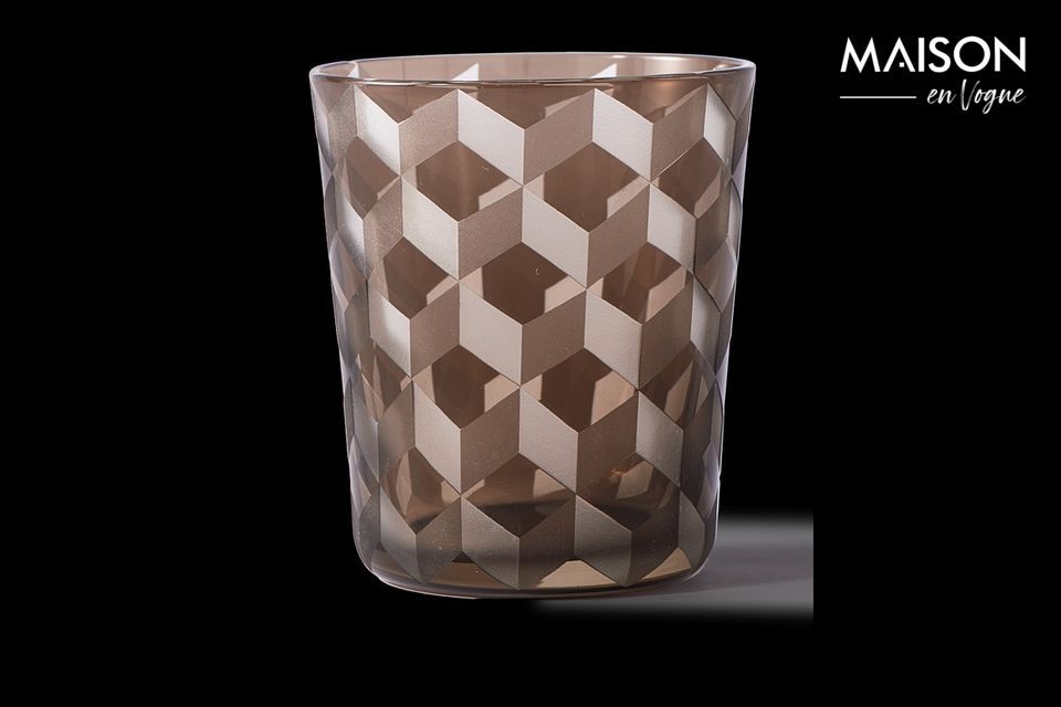 6er-Set mehrfarbige Gläser mit quadratischen Motiven Tumbler - 6