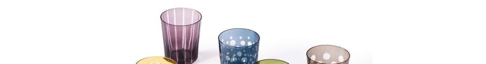 Materialbeschreibung 6er-Set mehrfarbige Gläser mit runden Motiven Tumbler