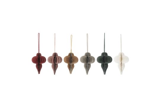 6er-Set rote Ornamente aus Papier Milay