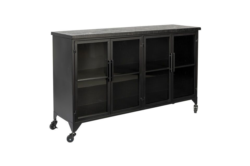 Entdecken Sie die zeitlose Eleganz des schwarzen Holzbuffets Ferre