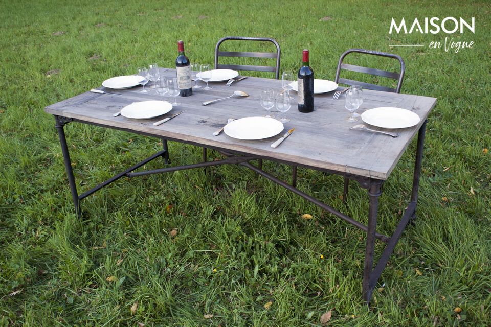 Antiker Polstertisch aus Ulmenholz Chehoma