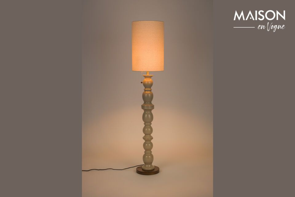 Beige Stehlampe aus Keramik Brew Zuiver