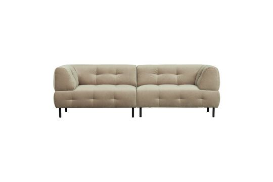 Beigefarbenes 4-Sitzer-Sofa aus Velours Lloyd ohne jede Grenze