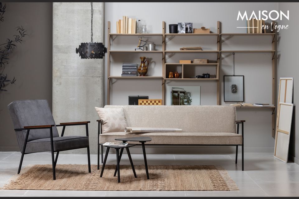 Sofa Élizabeth aus strukturiertem Velours, gemütlich und zeitlos