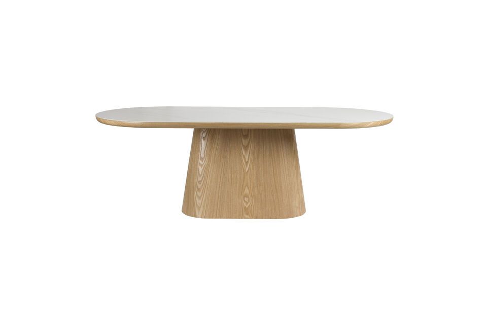 Beiger ovaler Esstisch aus Holz 200x90 Almira White Label