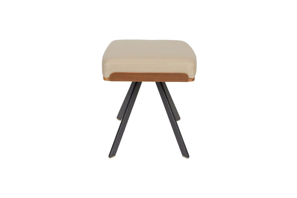 Beiger Pouf aus PU-Leder Frie Zuiver