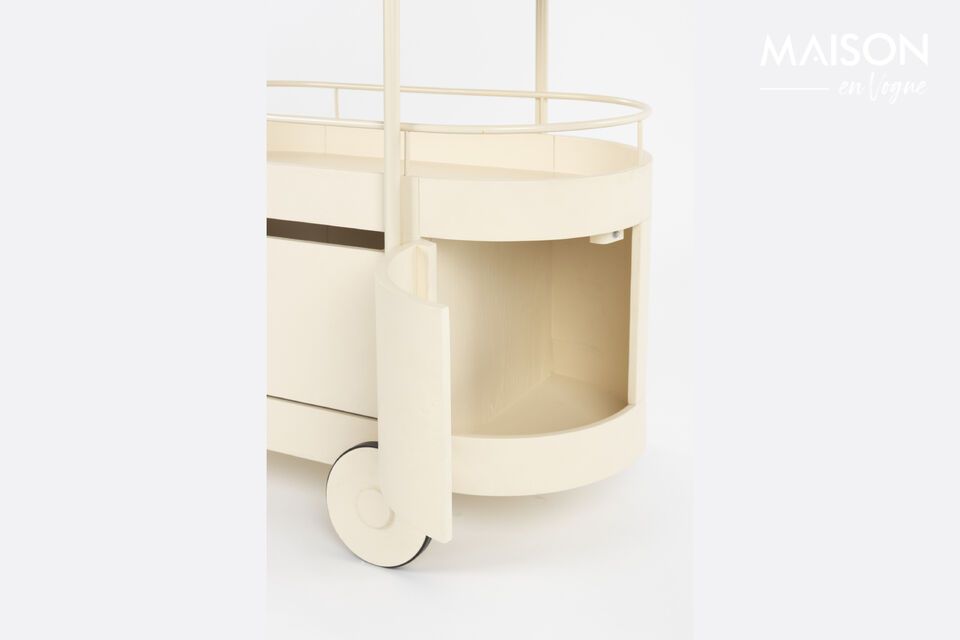 Beiger Servierwagen aus Stahl Trolley - 10