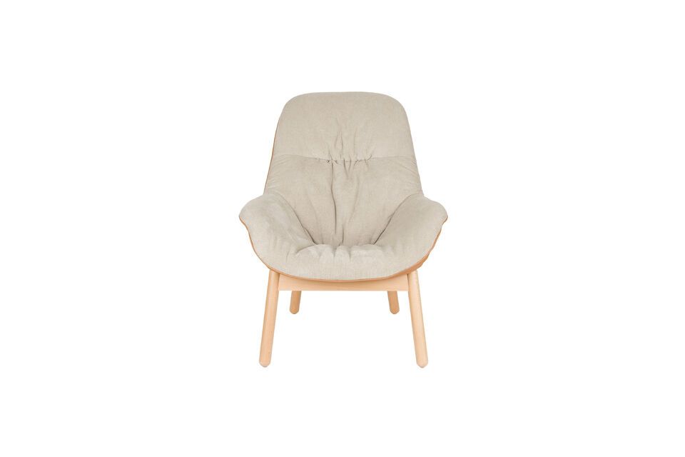 Tauchen Sie mit dem Sessel aus Buchenholz Beige Duke in einen Kokon der Sanftheit ein