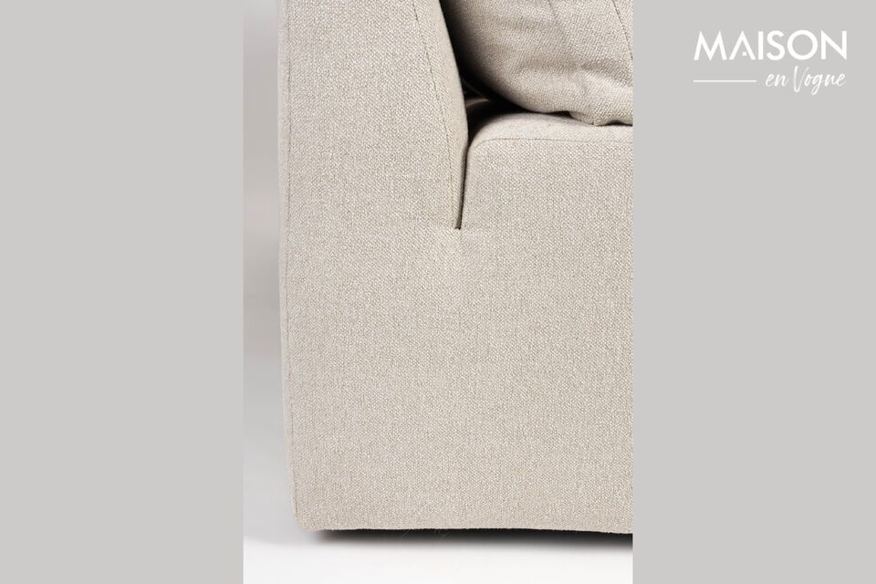Beiges Ecksofa links 5-Sitzer aus Stoff Prosper - 8