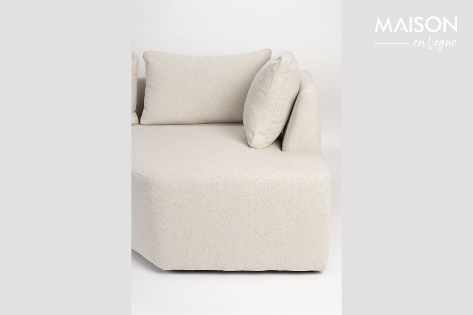 Beiges Ecksofa links 5-Sitzer aus Stoff Prosper - 9