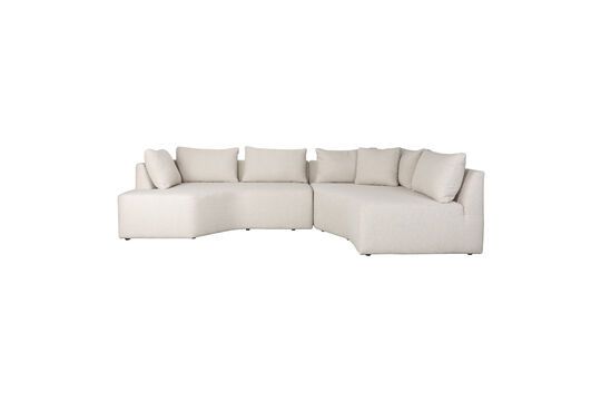Beiges Ecksofa rechts 5-Sitzer aus Polyester Prosper ohne jede Grenze