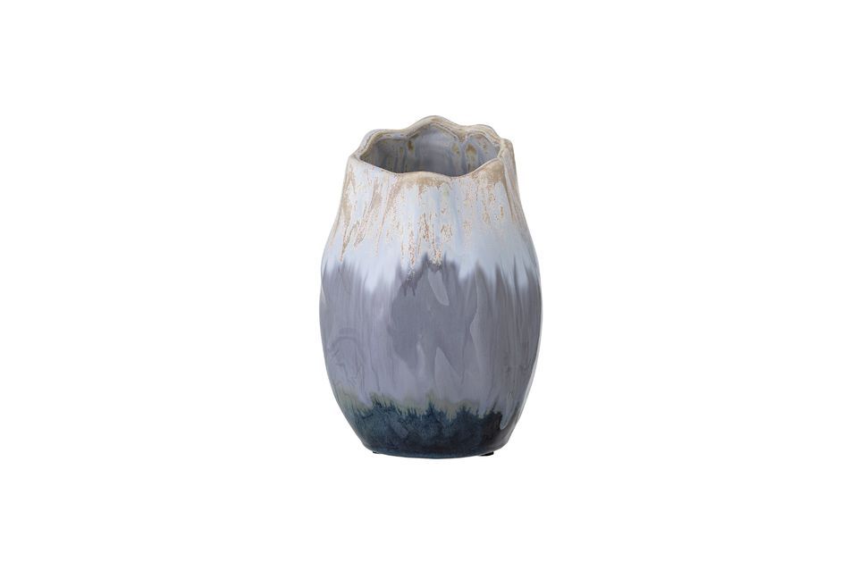 Blaue Deko-Vase aus Keramik Jace Bloomingville