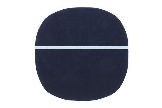 Blauer Wollteppich 140x140 Oona ohne jede Grenze