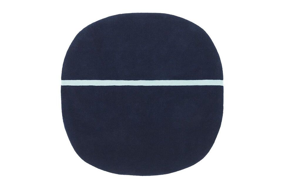 Blauer Wollteppich 140x140 Oona Normann Copenhagen