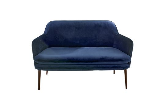 Blaues 2-Sitzer-Sofa aus Velours Charmy