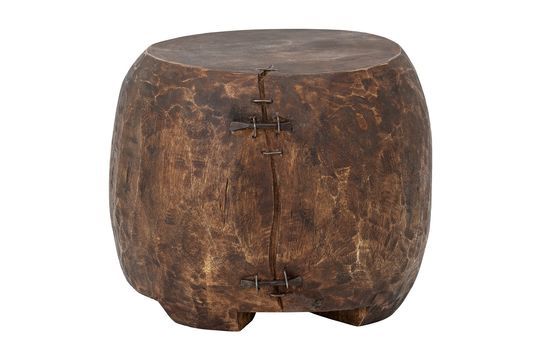 Brauner Beistelltisch aus Mangoholz Taïs