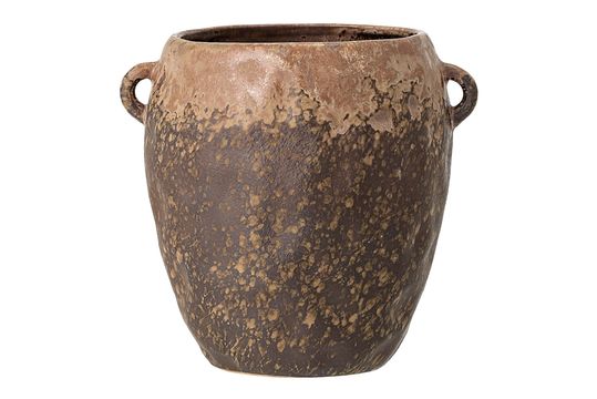 Brauner Blumentopf aus Steingut Nenne ohne jede Grenze
