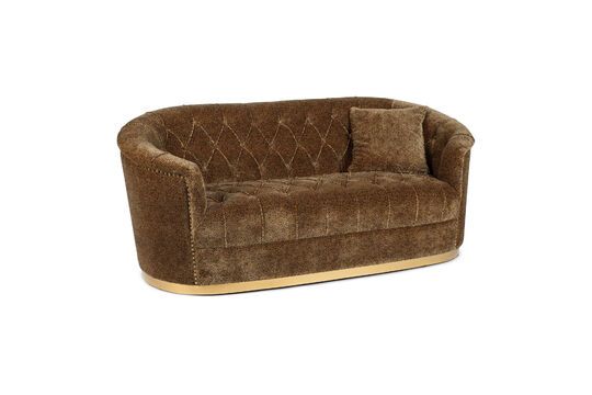Braunes 2-Sitzer-Sofa aus Stoff Panther