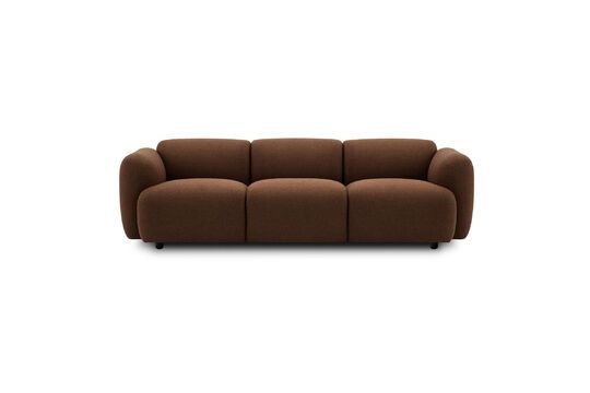 Braunes 3-Sitzer-Sofa aus Wolle und Leinen Swell ohne jede Grenze