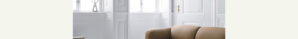 Materialbeschreibung Braunes 3-Sitzer-Sofa aus Wolle und Leinen Swell
