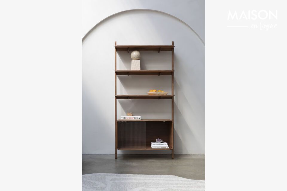 Braunes Bücherregal und Regal aus massivem Eschenholz Rise Zuiver