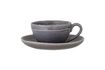 Miniaturansicht Cappuccinotasse und Untertasse grau Raben 1