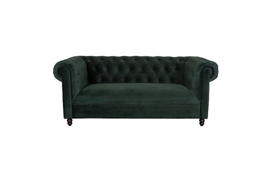 Chester-Sofa aus dunkelgrünem Samt