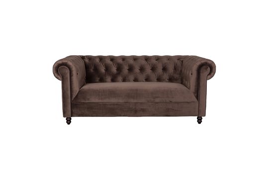 Chester-Sofa aus schokoladenfarbigem Samt