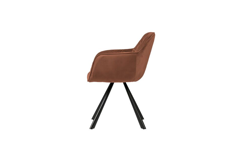 Dieser farbenfrohe und schicke Stuhl schmückt sich mit einer gepolsterten Rücken- und Armlehne