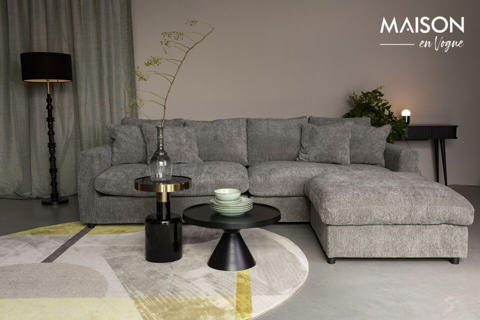 Der Couchtisch Floss aus schwarzem Aluminium verleiht Ihrem Wohnzimmer mit seinem schwarzen