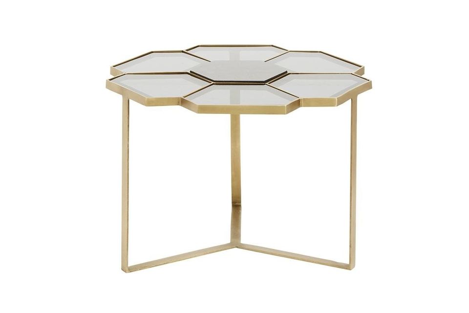 Entdecken Sie die goldene und schwarze Variante dieses Design-Couchtisches