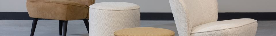 Materialbeschreibung Cremefarbener Sessel mit Schafsfell-Effekt Sara