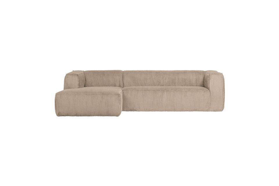 Ecksofa links gerippt beige Bean Woood