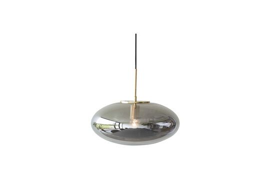 Elliptische Hängeleuchte aus rauchgrauem Messingglas Reflect