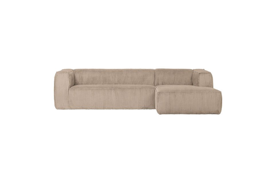 Gerades Ecksofa gerippt beige Bean Woood